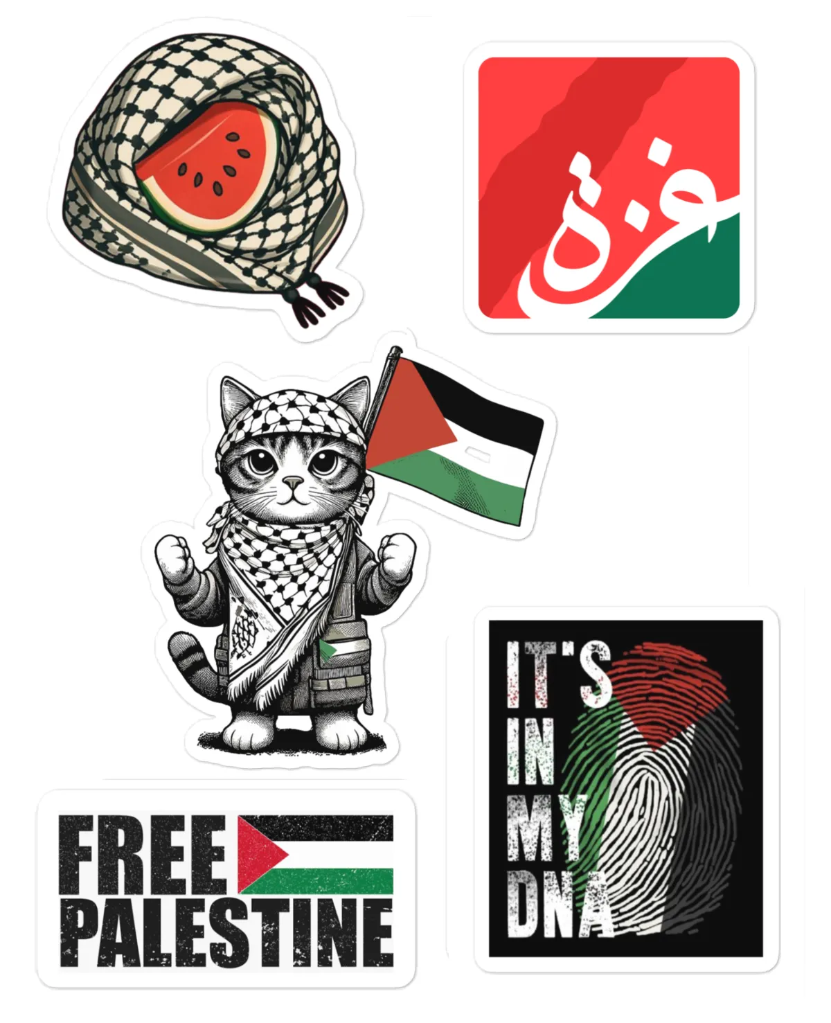 Gaza Lifeline – Glossy Sticker Sheet (A4)