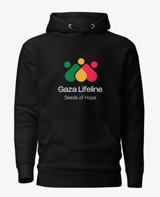 Gaza Lifeline – Branded Hoodie (Black)